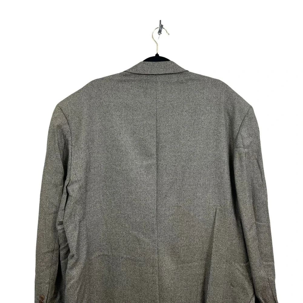 Cerruti 1881 Couture Mens Wool Sports Coat 2 Button Herringbone Beige Black 50R